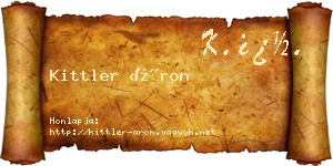 Kittler Áron névjegykártya