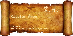 Kittler Áron névjegykártya